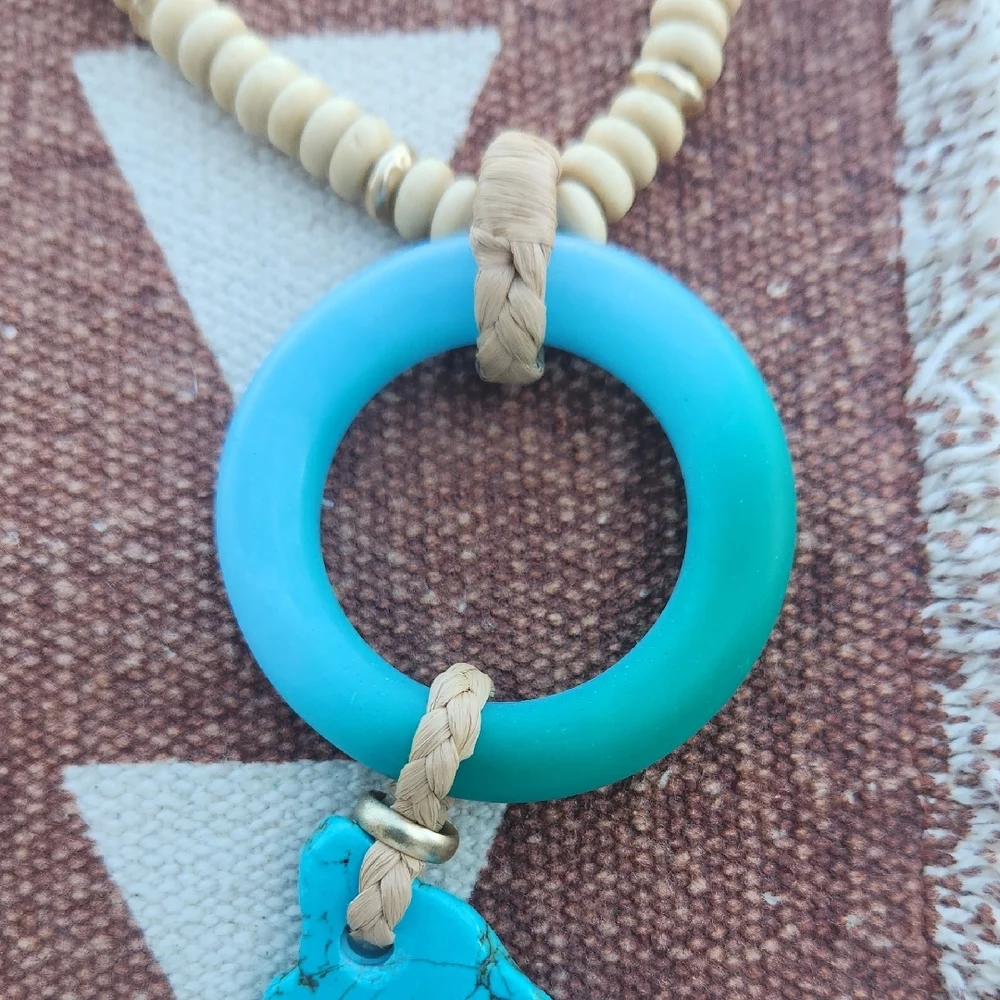 Chico's Beachy Coastal Vibes Geometric Long Necklace